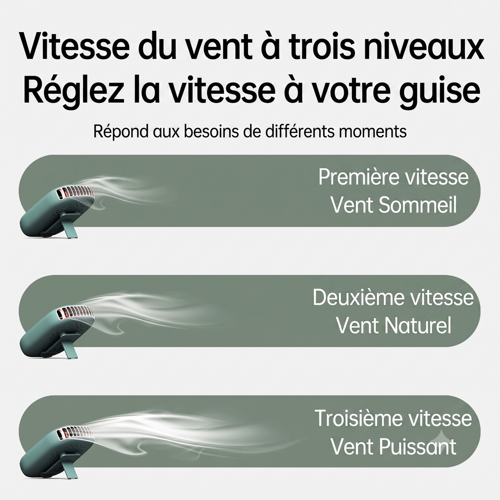 Ventilateur portable mains libres Blast Tour de cou · USB rechargeable