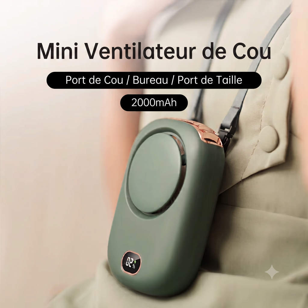 Ventilateur portable mains libres Blast Tour de cou · USB rechargeable