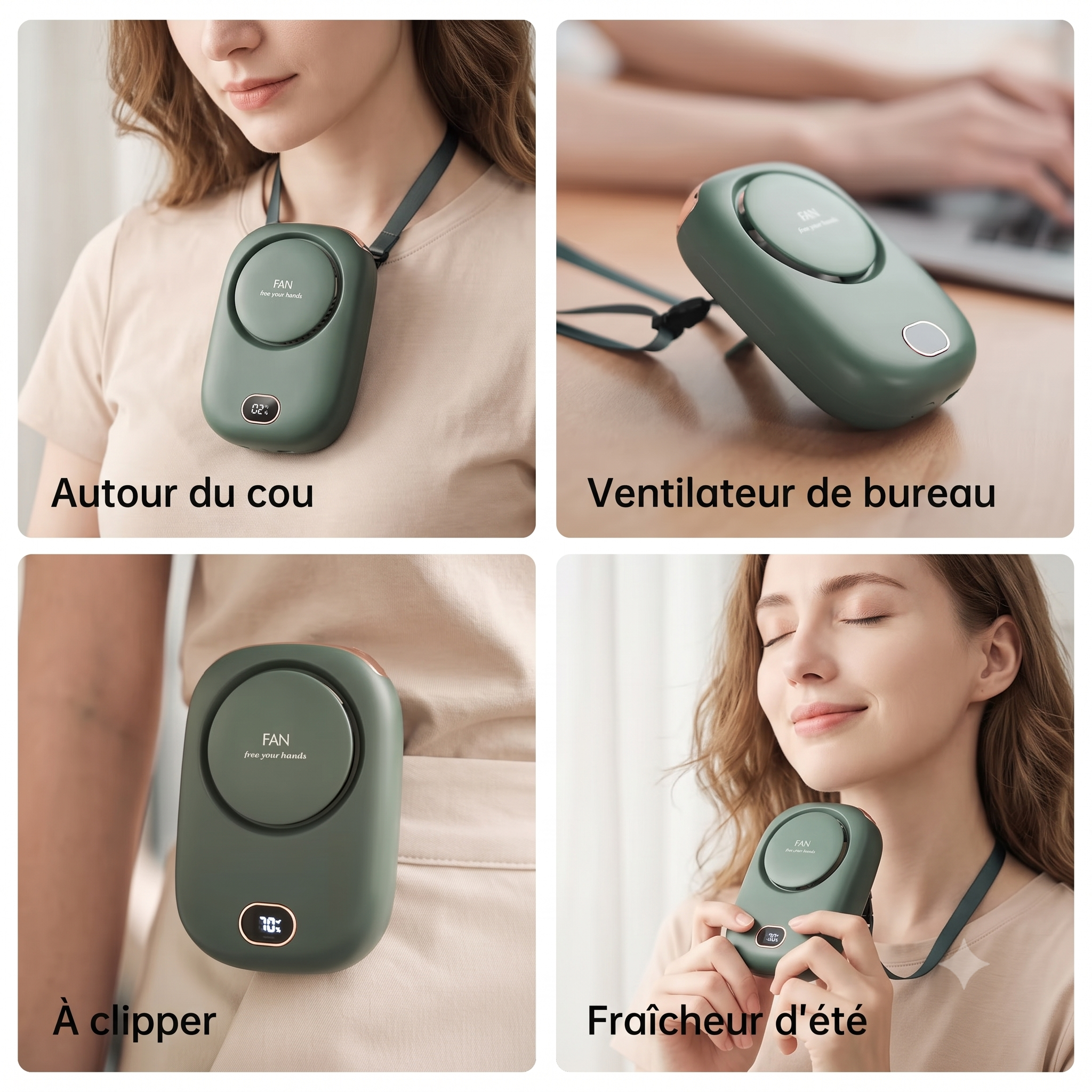 Ventilateur portable mains libres Blast Tour de cou · USB rechargeable