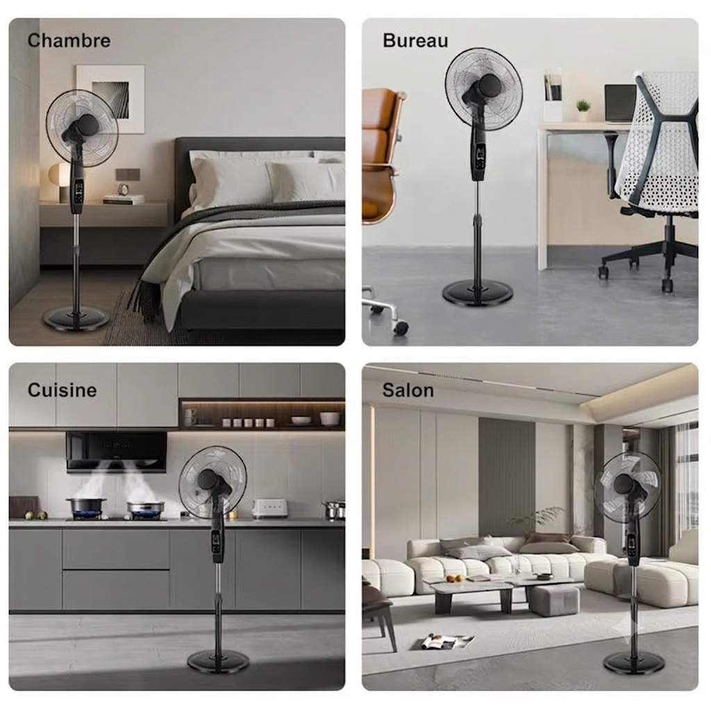 Ventilateur sur pied Blast  5 pales · Hauteur réglable · Télécommande